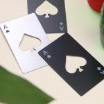 Ace of Spades Bottle Openers, 12Pcs Poker Card Bottle Openers,Credit Card Size Stainless Steel Bottle Opener Card, Beer Bottle Opener for Wallet Pocket Wedding Party Good Gift - Silver/Black