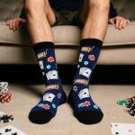 Crazy Casino Dice Poker Socks Lucky Las Vegas Socks Funny Gambling Gifts for Men Women Gamblers