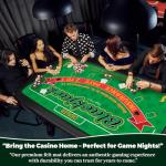 Double Sided Poker Mat 36”x72”Blackjack Table Topper, Casino Felt Cover, Texas Hold'em Cloth, Blackjack & Texas Hold'em Games Set for Playing Cards and Parties With 2 Decks of Cards and Instructions