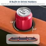 SereneLife 8 Player Foldable Poker Table, 71 inch Portable Casino Table for Texas Holdem w/Cushioned Rail & Cup Holders, Folding Game & Card Table