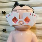 frymmx Women's Poker Theme Sunglasses with Style - Casino Playing Card Design UV Protection Glasses, Fun Gift for Poker Night Party Accessories