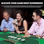 Double Sided Poker Mat 36”x72”Blackjack Table Topper, Casino Felt Cover, Texas Hold'em Cloth, Blackjack & Texas Hold'em Games Set for Playing Cards and Parties With 2 Decks of Cards and Instructions