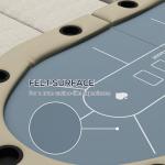 Soozier Poker Table Foldable, 70" Oval 8-Player Blackjack Casino Texas Holdem Poker Game Table with Cup Holders, Blue and Brown