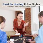 SereneLife 8 Player Foldable Poker Table, 71 inch Portable Casino Table for Texas Holdem w/Cushioned Rail & Cup Holders, Folding Game & Card Table