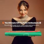 Double Sided Poker Mat 36”x72”Blackjack Table Topper, Casino Felt Cover, Texas Hold'em Cloth, Blackjack & Texas Hold'em Games Set for Playing Cards and Parties With 2 Decks of Cards and Instructions