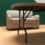 Soozier Poker Table Foldable, 70" Oval 8-Player Blackjack Casino Texas Holdem Poker Game Table with Cup Holders, Blue and Brown