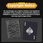 Playing Cards, Plastic Playing Cards, Deck of Cards, Waterproof Poker Cards, Black Standard Playing Card for Adults, Cool Premium Poker Card Set for Gift Camping Beach Pool Party Table Games (1 Pack)