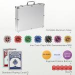 Texas Holdem Poker Chips Set,500 Pcs Poker Set,Denomination Poker Chip Set With Numbered,Professional Composite Clay Casino Chips,Aluminum Case 11.5 Gram Gaming Chips for Texas Hold’em,Blackjack Game