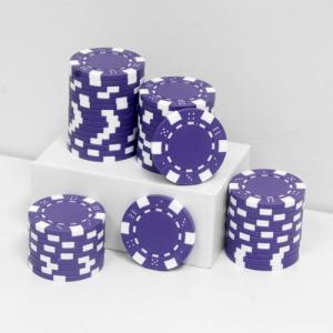 JIESITE 11.5 Gram Poker Chips ABS Monte Carlo Poker Chips Casino Grade Poker Chip for Texas Hold'em, Blackjack,Card Night Poker Games-Pack of 50 (Purple)