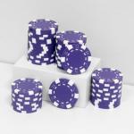 JIESITE 11.5 Gram Poker Chips ABS Monte Carlo Poker Chips Casino Grade Poker Chip for Texas Hold'em, Blackjack,Card Night Poker Games-Pack of 50 (Purple)