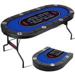 Rioloiuy 8 Player Poker Table Foldable, Texas Holdem Casino Table with Padded Rails & Cup Holders, Portable Folding Game Table for Home or Game Room, 71 Inch
