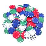 SEETOOOGAMES Casino Poker Chips -100 Pieces 11.5g Suited Design - 4 Colors (25 red, 25 Green,25 Blue,25 White)