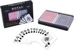 2-Decks Royal Poker Size 100% Plastic Playing Cards Set in Plastic Case, Waterproof (Large Index)