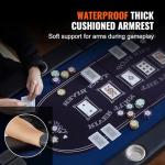 VEVOR 10 Player Poker Table Foldable, Portable Folding Card Board Game Table, Casino Leisure Table, Blackjack Texas Holdem Table with Padded Rails and Stainless Steel Cup Holders,Blue (84 in)