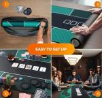 Newverest Poker Table Top 70" x 30" - Ideal Poker Topper for 6ft and 8ft Folding Tables (30" Width), Texas Hold'em Poker Mat for Home Games Casino Nights | Portable with Zipper Storage Bag in Gift Box