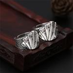 coadipress Poker Cards Ring Vintage Diamond Spade Flush Playing Cards Band Adjustable Stainless Steel Hip Hop Punk Poker Games Casino Gambling Bikers Open Rings Jewelry for Women Men (Red Square)