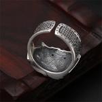 coadipress Poker Cards Ring Vintage Diamond Spade Flush Playing Cards Band Adjustable Stainless Steel Hip Hop Punk Poker Games Casino Gambling Bikers Open Rings Jewelry for Women Men (Red Square)