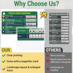 Epkoxlx 1-Pack (2 Cards) Poker Hand Rankings Cards Set with Magnifier & Clip, Texas Hold'em Cheat Sheet & Rules Guide, Sturdy Poker Chart for Beginners, Pros, Poker Night