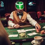 Hicarer 3 Pcs Casino Dealer Costume Set Includes Green Visors Hat Bowtie Armband Plastic Poker Hats Casino Dealer Costume Elastic Band Accessory Set for Las Vegas Birthday Game Nights