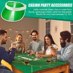 Hicarer 3 Pcs Casino Dealer Costume Set Includes Green Visors Hat Bowtie Armband Plastic Poker Hats Casino Dealer Costume Elastic Band Accessory Set for Las Vegas Birthday Game Nights