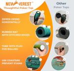 Newverest Poker Table Top 70" x 35", Texas Hold'em Poker Mat for Home Game Nights Up to 10 Players, Casino| Poker Topper Cloth for Tables in Zipper Storage Bag with 8 Coasters in Poker Gift-Ready Box