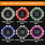 Xapigo Poker Chips with Numbers,300Pcs Poker Chips Set with Aluminum Travel Case,11.5 Gram Casino Poker Set for Texas Holdem, Blackjack