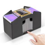 FEIERYA Automatic Card Shuffler 4 Deck,Battery-Operated Electric UNO Poker Shuffler,Playing Card Shuffler for Home Card Game,Travel