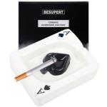 Ashtray, Decorative Ceramic Poker Ash Tray for Cigarettes and Cigar Smokers, Cute and Funny Handmade Decoration for Home Decor, Tabletop Fantasy Gift for Indoor Outdoor Home Patio Use(Ace of Spades)