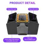 FEIERYA Automatic Card Shuffler 4 Deck,Battery-Operated Electric UNO Poker Shuffler,Playing Card Shuffler for Home Card Game,Travel