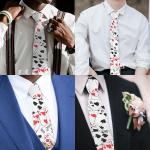 Poker Themed Tie Necktie for Men Skinny Tie Game Necktie for Boys Playing Card Neck Tie Cosplay Ties for Boys Poker Costume Accessories for Men Poker Lover Birthday Gifts for Man Poker Players