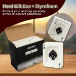 Ashtray, Decorative Ceramic Poker Ash Tray for Cigarettes and Cigar Smokers, Cute and Funny Handmade Decoration for Home Decor, Tabletop Fantasy Gift for Indoor Outdoor Home Patio Use(Ace of Spades)