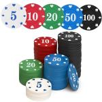 100PCS 1.48 Inch Poker Chips Set with Storage Box Casino Chips for Game Tokens Deep Night Poker Games Counting Sticks Party and Math Learning Classroom Teaching (5 Colors- White,Red,Green,Blue,Black)