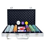 AIBETOMG Poker Chips with Numbers,300Pcs Clay Poker Chips Set with Aluminum Travel Case,14 Gram Casino Poker Set for Texas Holdem, Blackjack