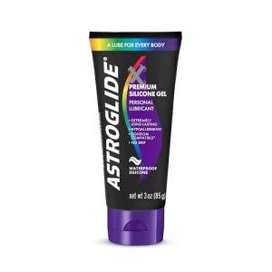 Astroglide Silicone Lube (3oz), X Premium Gel Personal Lubricant for Vaginal and Anal Sex, No Drip Stay-Put, Lube for Men, Women and Couples, Waterproof for Water Play