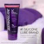 Astroglide Silicone Lube (3oz), X Premium Gel Personal Lubricant for Vaginal and Anal Sex, No Drip Stay-Put, Lube for Men, Women and Couples, Waterproof for Water Play