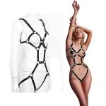 Women's Body Harness Belt Lingerie Caged Chest Leg Garter Harness Belt Gothic Punk Leather Adjustable Bondage Strap for Ladies, Body Harness Set, Rave BDSM Cosplay Costume Party Clubwear Masquerade