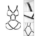 Women's Body Harness Belt Lingerie Caged Chest Leg Garter Harness Belt Gothic Punk Leather Adjustable Bondage Strap for Ladies, Body Harness Set, Rave BDSM Cosplay Costume Party Clubwear Masquerade