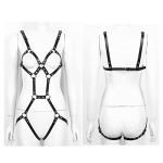 Women's Body Harness Belt Lingerie Caged Chest Leg Garter Harness Belt Gothic Punk Leather Adjustable Bondage Strap for Ladies, Body Harness Set, Rave BDSM Cosplay Costume Party Clubwear Masquerade