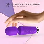 Handheld Cordless Mini Massager, Powerful Quiet with Waterproof, 20 Modes & 8 Speeds Vibration Wand for Back Neck Shoulders, Muscle Soreness Relief & Recovery (Purple)
