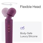 bed geek Cordless Personal Massage Wand – Waterproof & USB Rechargeable, Skin-Soft Silicone, 20 Vibration Patterns, 8 Speed Settings, Memory Function for Relaxation and Muscle Comfort