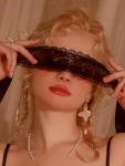 Egfyqzbryn Mysterious Lace Masquerade Mask Sexy Blindfold Hollow Flower Lace Mask Halloween Cosplay Costume Valentine Gifts for Women (Style1)