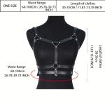 Women's Body Chest Harness Belt, Adjustable Gothic Punk Faux Leather Body Caged Chest Harness Bondage Strap Belt for Ladies, BDSM Cosplay Costume Rave Masquerade Halloween Party Accessories Clubwear