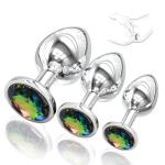 3PCS Portable Couple Butt Training Tool Toys Plug Kit Anales Relaxing Stainless Steel Plugs Butt Adult Toy Exercise Tool for Men Women Sunglasses Z28