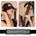 Enchanting lace Eyepatch for Women, Adjustable Hollow Out Sleep Hood, Sexy Halloween mask, Party Disguise Artifact, Black Romantic Gift