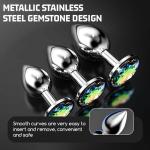 3PCS Portable Couple Butt Training Tool Toys Plug Kit Anales Relaxing Stainless Steel Plugs Butt Adult Toy Exercise Tool for Men Women Sunglasses Z28