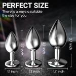 3PCS Portable Couple Butt Training Tool Toys Plug Kit Anales Relaxing Stainless Steel Plugs Butt Adult Toy Exercise Tool for Men Women Sunglasses Z28