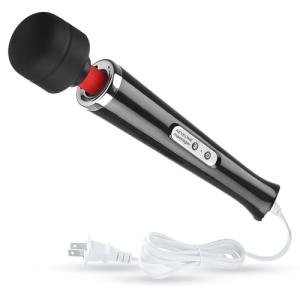 AEVEONE Wired Powerful Handheld Wand Massager, Strong Personal Vibration Massage for Sports Recovery, Back Muscle Aches, Whole Body Pain (Black)