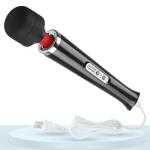 AEVEONE Wired Powerful Handheld Wand Massager, Strong Personal Vibration Massage for Sports Recovery, Back Muscle Aches, Whole Body Pain (Black)