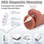 Adult Relaxing Toy 8.66 Inch Realistic Silicone Dick Wand 8 Vibration Modes and 6 Thrusting with Strong Suction Cup for Hands-Free Play - 01A5e