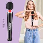 AEVEONE Wired Powerful Handheld Wand Massager, Strong Personal Vibration Massage for Sports Recovery, Back Muscle Aches, Whole Body Pain (Black)